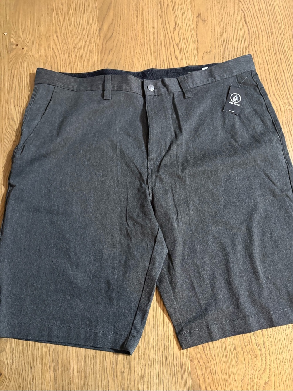 Volcom Men's Charcoal Flat-Front Shorts